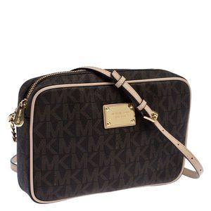 Michael Kors Brown Signature Camera Jet Set